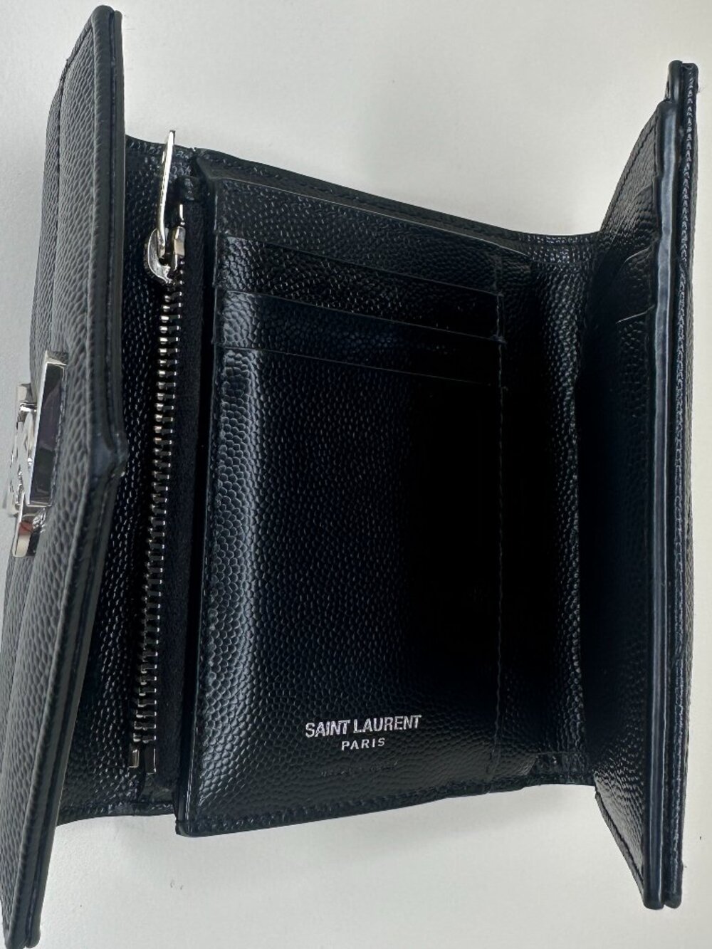 Saint Laurent Cassandre Matelassé Compact Tri Fold Wallet - Picture 13 of 14